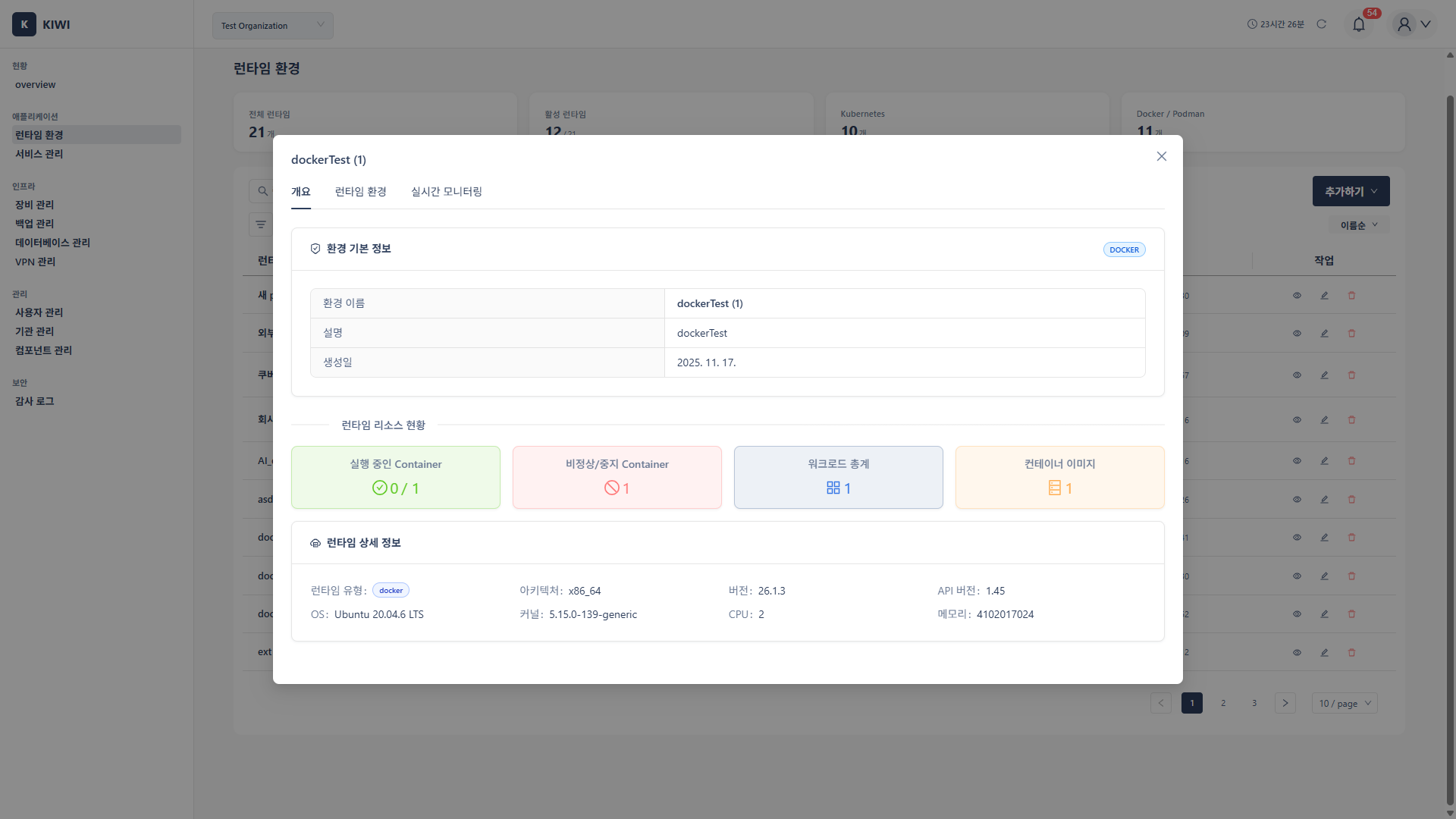 Docker Overview Tab